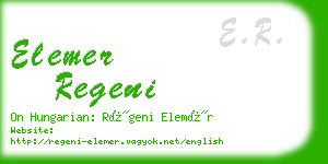 elemer regeni business card